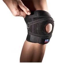 LP 欧比护具 LP533CA护膝 高透气加强型膝部护具 双弹簧条支撑 术后复健 黑色单只装 均码