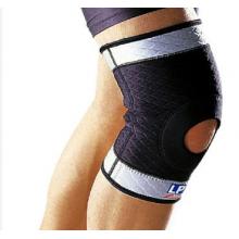 LP 欧比护具 LP508硅胶波纹稳定型护膝 髌骨开孔高透气防滑型护膝 运动康复用 黑色单只装